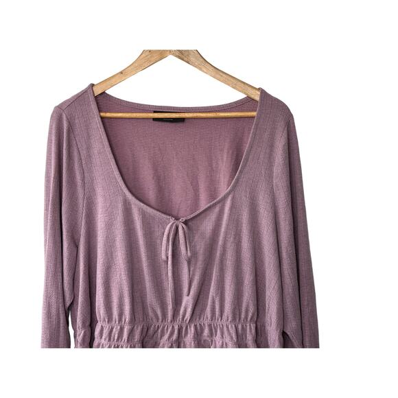 Lane Bryant Pink Classic Long-Sleeve Square-Neck With Keyhole Top Sz 22/24 - Picture 3 of 7